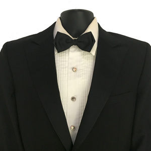 Wool Tuxedo Full Suit + Button Studs Bow Tie, etc.